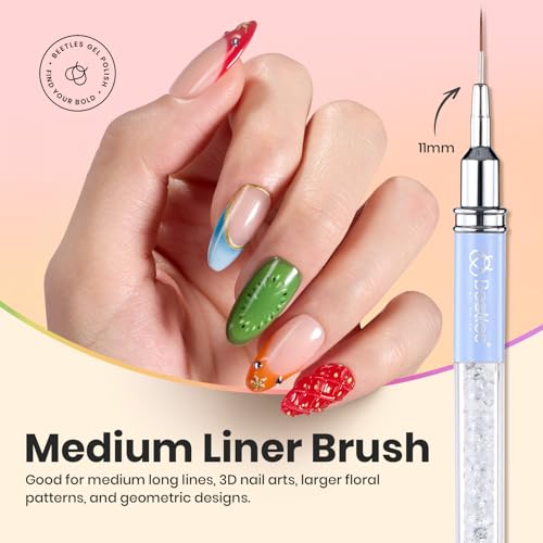 Beetles Gel Polish Nail Art Liner Brushes 5Pcs Painting Art Design Pen Set - color: B-yellow-5