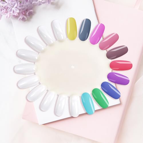 20Pcs Nail Swatch Wheel Nail Polish Display Swatches for Practice - size: Oval