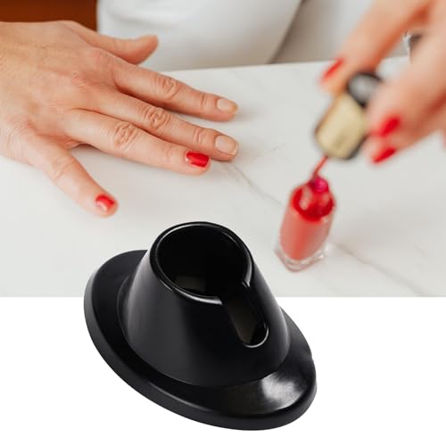 Silicone Nail Polish Holder - Anti-Spill Bottle Stand with Finger Separators, Portable Manicure Tool，Black