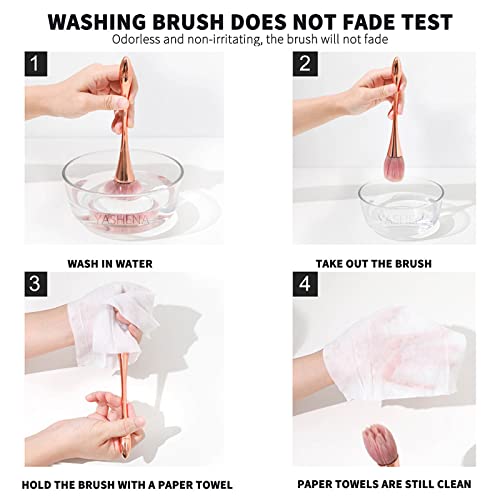 2Pcs Nail Dust Brush Cleaner for Acrylic, Dip Powder, Makeup, Blush - Large Manicure Clean Up Tool - Nail Art Brushes (Gold+Black) - color: Gold+Black