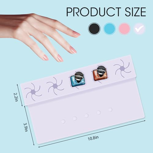 Nail Polish Holder, 2 in 1 Silicone Hand Rest Mat Set - Purple - color: Purple