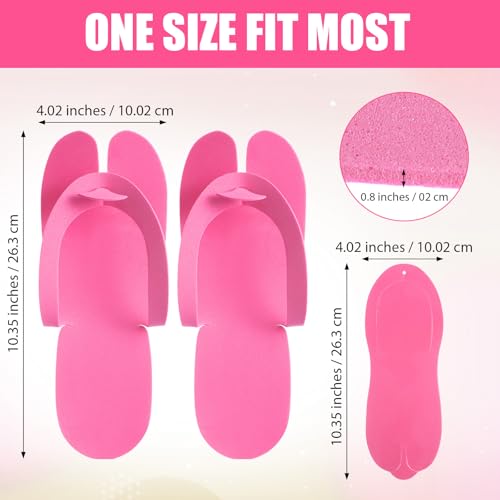 JaGely 100 Pairs Disposable Pedicure Flip Flops EVA Spa Pink, 0.2cm - color: Pink, size: Medium