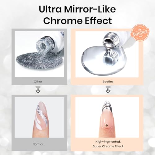 Beetles Metallic Silver Liner Gel Nail Art 7ml French Tip Gel Nail Polish - color: B - Silver-1