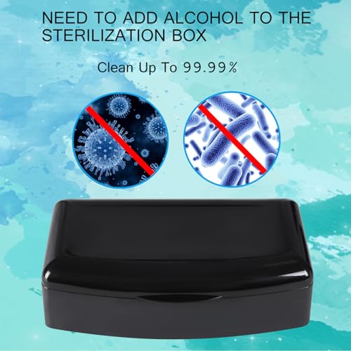 Nail Tool Sterilizer Box,Plastic Sterilizing Tray,The Disinfection Box for Nail Art Tools is Applicable to Nail Art Tools, Tweezers, Hair Salons, Spas and Manicure Equipment-Black - color: Black