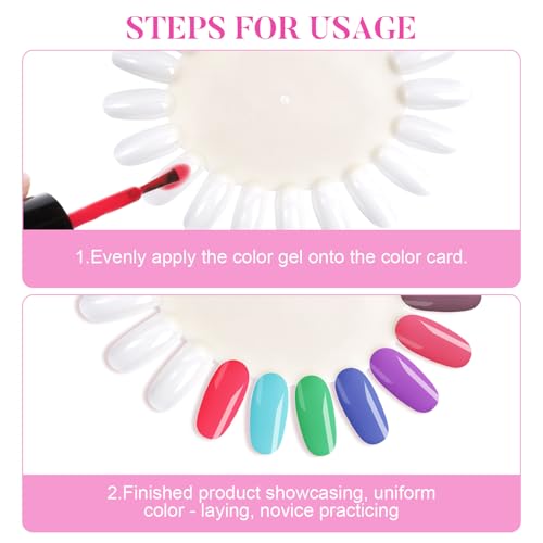 20Pcs Nail Swatch Wheel Nail Polish Display Swatches for Practice - size: Oval