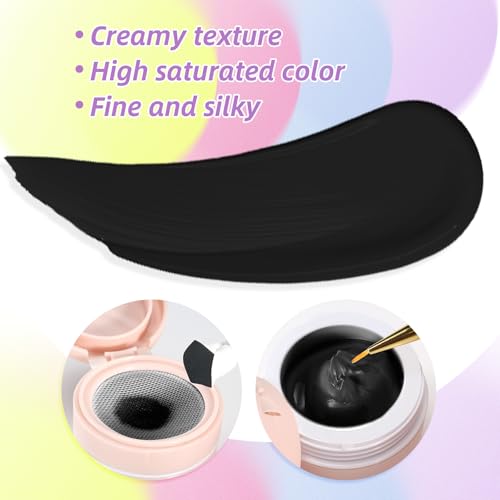 Cushion Gradient Painting Gel Kit, Black Ombre Nails Aura Nails - color: Black Set