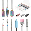 BQAN Complete Nail Drill Bits Set Carbide & Diamond & Mini Sanding Bands - color: Colorful-10pcs