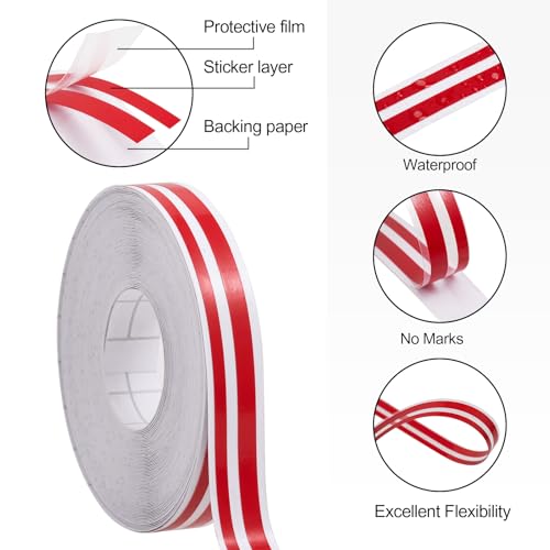 Spurtar Car Pinstripe Tape, 2 Rolls x 32Ft Red Racing Stripes Automotive - color: red