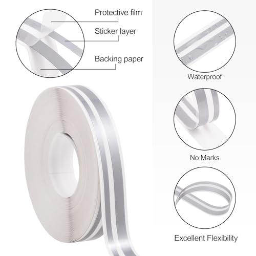Spurtar Car Pinstripe Tape, 2 Rolls x 32Ft Gray Racing Stripes Automotive - color: gray