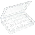 24 Grids Plastic Organizer Box with Removable Dividers Clear Multi Compartment Storage Container Small Crafts Organizer Box for Beads Jewelry Tackles Nail Charm Button Sticker (2Pcs)