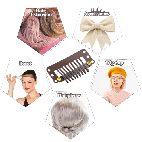 WILLBOND 30 Pcs Wig Clips Hair Extensions, 9-Teeth 32 Mm, Multicolor - color: Multicolor