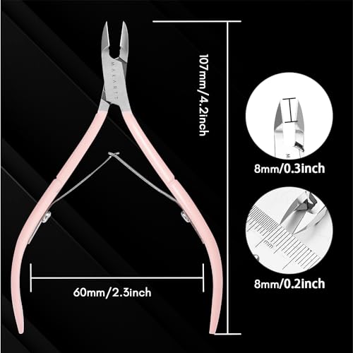 Makartt 1-Pack Pink Cuticle Nipper, Precision Full-Jaw Trimmer - size: Pink Cuticle Nippers 1 Pack