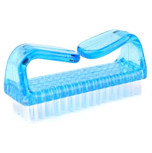 3Pcs Different Kinds of Fingernail brush with Plastic Handle Nail brush for cleaning Fingernails - Easy to use Nail Scrub brush - Nail Cleaner Nail brushes for Hands Feet(blue) - color: Blue