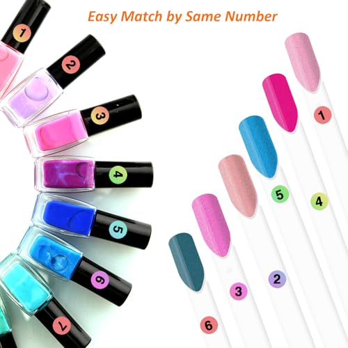 UPZIGS Nail Swatch Sticks with Number Stickers, Transparent-50pcs - color: Transparent-50pcs