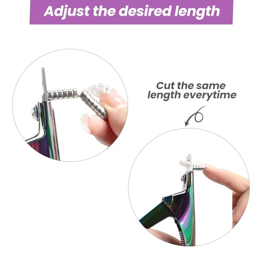 Acrylic Nail Clippers with Sizer Magnets 2pcs, Inartato Fake Nail Tips Cutters for Nail Tips Professional Manicure Tools Acrylic Nail Art Supplies (Rainbow)