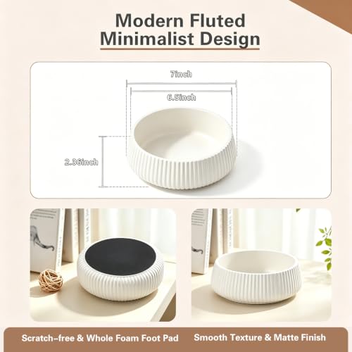 7" Modern Key Bowl for Entryway Table - Small Decorative Bowl - Ivory White - color: Ivory White
