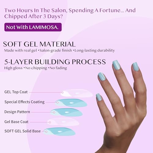 LAMIMOSA 32Pcs Press On Nails Short Square, Black Fake Nails, MIDNIGHT - color: MIDNIGHT
