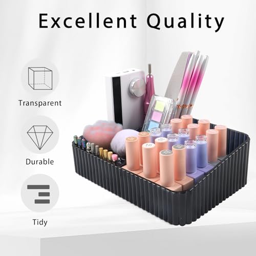 Nail Drill Holder, 10 Holes Nail Drill Machine & Bits Storage Box - color: Black