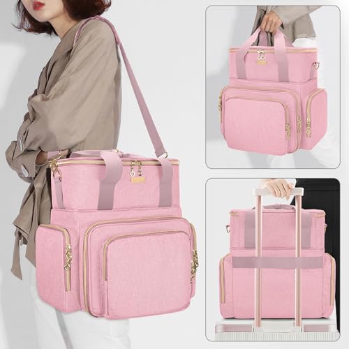 BAFASO 2 Layer Nail Polish Organizer Holds 70 Bottles and Nail Dryer, Pink - color: Pink