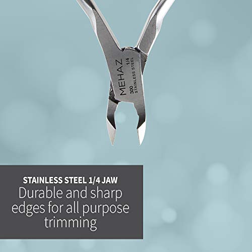 Mehaz Quick Trim Cuticle Nipper, 1/4" Jaw, Stainless Steel with Double Spring Lap Joint - size: 1/4 Jaw 4" Handle