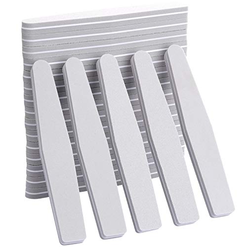 20Pcs Nail Buffer Block Sponge Washable Double Sided 100/180 Sanding Buffing Files (Gray) - color: Gray