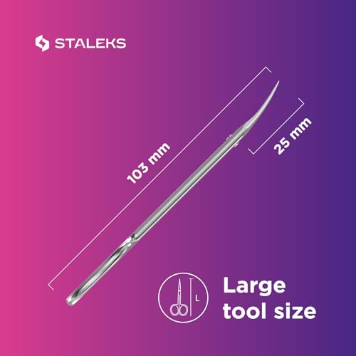 STALEKS PRO Expert 11 Left-Handed Cuticle Scissors, 25 mm Curved Blades - size: L