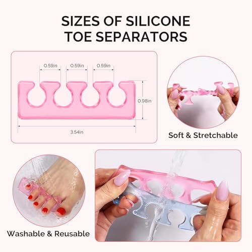MelodySusie 6 Pcs Silicone Toe Separators, Toe Spacers for Pedicure - size: 6Pcs