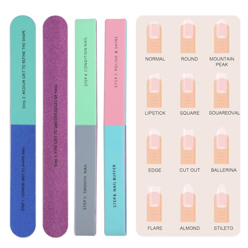 IFUNSON Professional Nail Buffer Block, Nail Buffer for Natural Nails, All-in-One Smooth & Buff & Shine for Nail Care, 8 Pack.