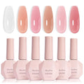 MelodySusie Jelly Gel Nail Polish Set Milky or Jelly Texture - color: Nude Pink Jelly Set