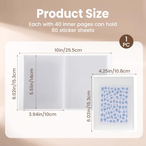 80 Slots Nail Sticker Book, Nail Art Stickers Organizers Storage