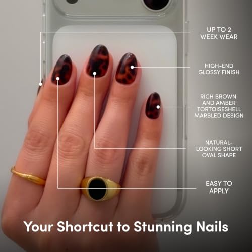 Glamnetic Press On Nails - Short Oval, Glossy Fake Nails 30 Pc Full Kit - color: 1H - High Society