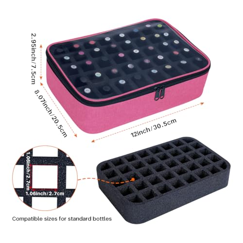 2 Pcs Small Clear Nail Polish Organizer Holds 80 Bottles Nail,RoseRed - color: Rose Red-2pcs