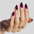 LAMIMOSA 32Pcs Press on Nails Short Almond, Purple Fake Nails, GRAPE - color: GRAPE