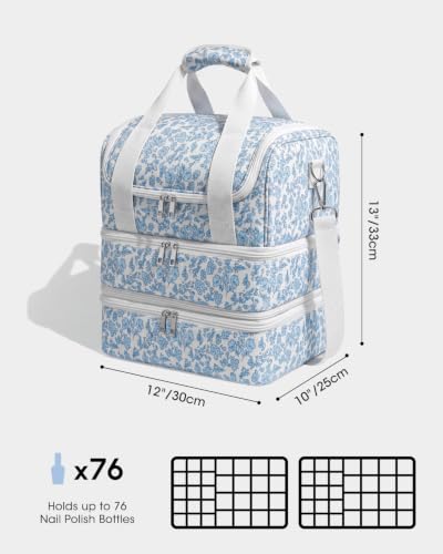 Nail Polish Organizer Bag Storage - Nail Kit Stuff Supplies Tech Tool Case - color: White