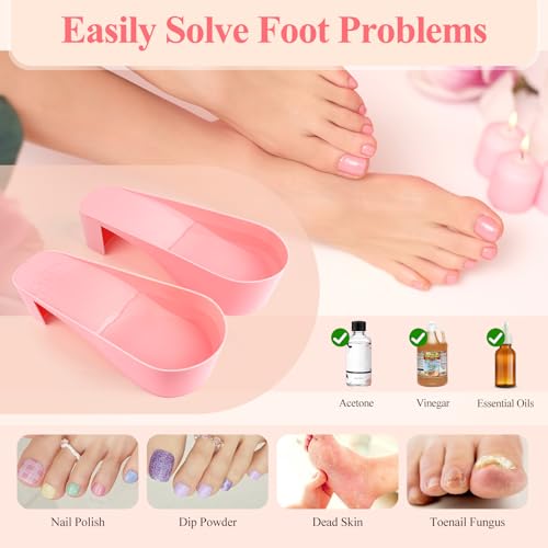 Toe Nail Soaking Bowl for Remover: Soak Off Gel Polish Nail Remover Kit - color: Pink