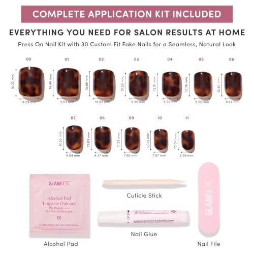 Glamnetic Press On Nails - Extra Short, Glossy Fake Nails 30 Pc Full Kit - color: 1E - Own It All