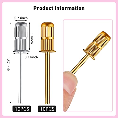 Blulu 20 Pack Small Drill Bits, Mandrel Sanding Bands Bit, Silver, Gold - color: Silver, Gold