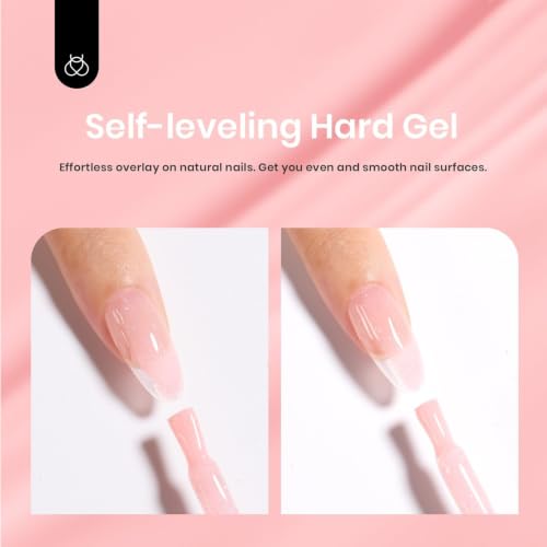 Beetles Builder Gel for Nails, 8 in 1 Shimmer Pink Glitter Builder Nail Gel - color: H - Glitter Pink