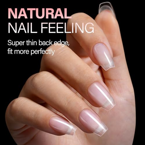 AILLSA Medium Coffin Full Cover Matte Thickened Nail Tips