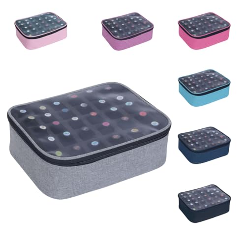 Small Clear Nail Polish Organizer Holds 30 bottles(15ml-0.5fl.oz) Nail Polish Case Multifunctional Nail Polish Bag organizer, Cosmetic Travel Makeup Cases for Women Grey - color: Grey, size: 1Pcs-30 bottles
