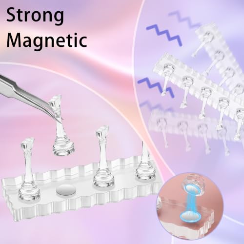 50Pcs Press On Nail Packaging with Nail Stand for Painting Nails - color: Holographic