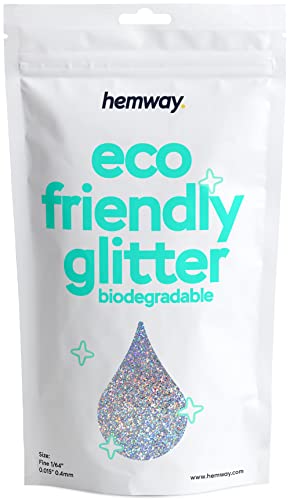 Hemway Biodegradable Glitter Silver Holographic 3.5oz Eco Friendly Fine - color: Silver Holographic, size: Fine (1/64" 0.015" 0.4mm)