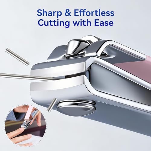 Makartt 2-Pack Pink Nail Clipper Set for Thick Fingernails & Toenails - size: Nail Clippers-2pcs