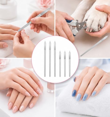 6PCS Diamond Nail Files for Natural Nails, 2 Sizes Double-Sided