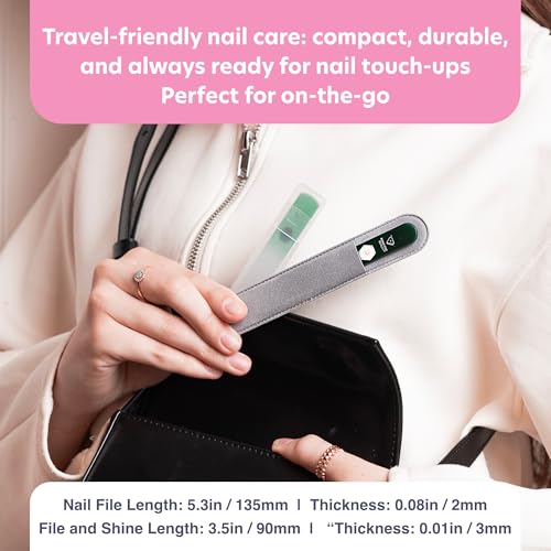 Bona Fide Beauty Czech Glass Nail File and Shiner Duo Set (Green) - color: Green