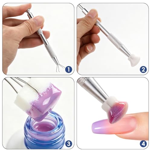Nail Sponges 400 Pcs Soft Sponges with 1PCS Grabbing Pen