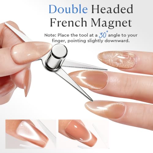 AZUREBEAUTY Cat Eye Magnet, Dual‑Head 3‑in‑1 Magnet Pen Magnet for Nails - size: 11Pcs