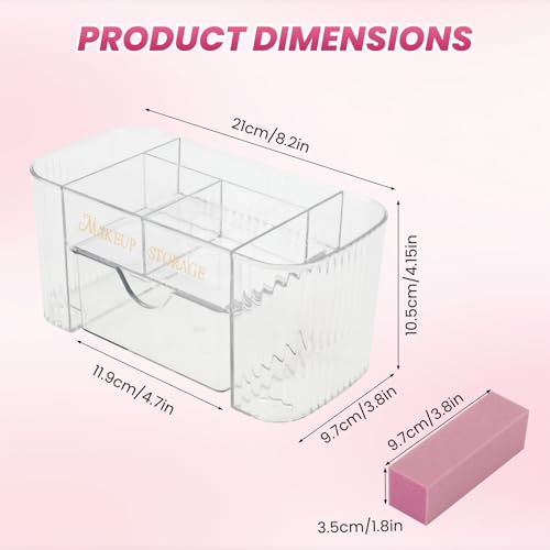 BQAN Clear Acrylic Nail Organizer with Drawer for Nail Tools Storage - color: Clear
