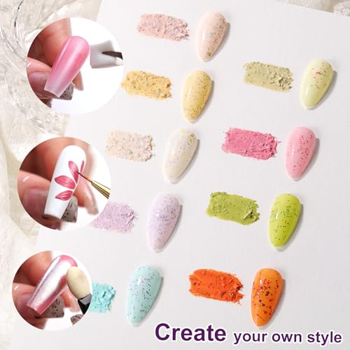 Gradient Painting Gel, 9 Colors Ombre Gel Nail Polish for 3D Sculpture Gel - color: Candy Cane Cream