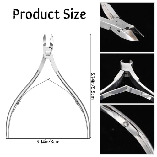 16 Pcs Professional Cuticle Trimmer Nippers Stainless Steel Nail Cuticle Cutter Sharp Pointed Blade Dead Skin Remover Clipper Scissor Pedicure Manicure Tool for Fingernails Toenails Care Silver